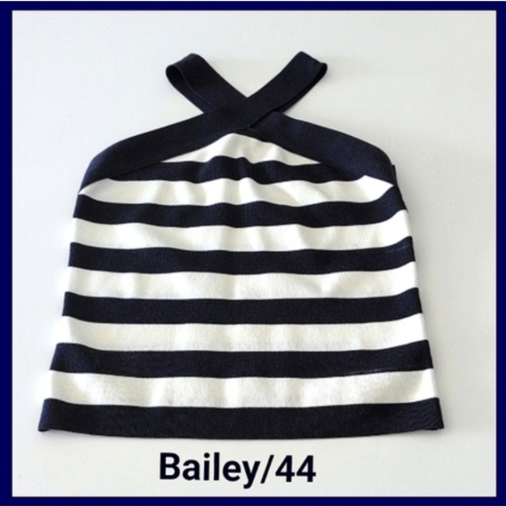 Navy Blue Nautical halter top Knit resort Spring Summer Top Halter